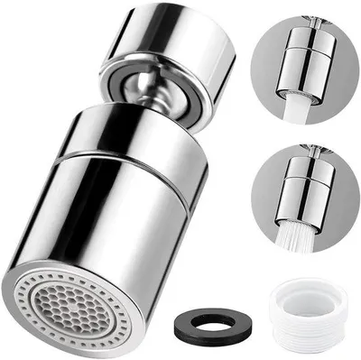 Zdjęcie produktu dla ZYEKIU Wąż do kranu kuchennego, przedłużka do dyszy, aerator, obrotowy o 360 stopni, regulowany, do umywalki