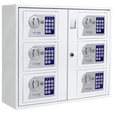 Obrázok produktu pre Rottner KeySystem 6 systém úschovy kľúčov biely | 	Elektronický zámok | 53.5 x 46.5 x 17 cm