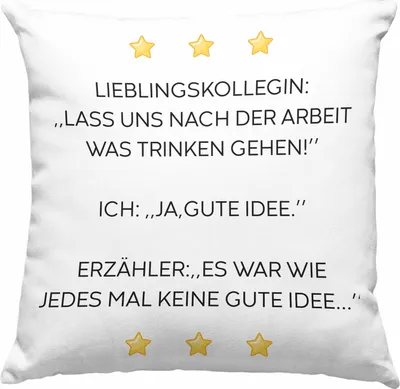 Produktbild von Trendation - Lustige Deko-Kissen mit Füllung 40x40 mit Spruch für Frauen Arbeit Büro Lustig Deko-Kissen mit Füllung 40x40n Becher mit Sprüchen Kollegin Geschenk Sarkasmus Lieblingskollegin (Grau)