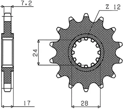 Immagine prodotto di Pignone Passo 525 - Z 14 Denti (Dis.20514)