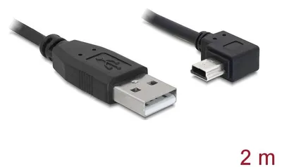 Image de Delock 82682 USB Kabel Delock A -> Mini-B St/St 2.00m 90°