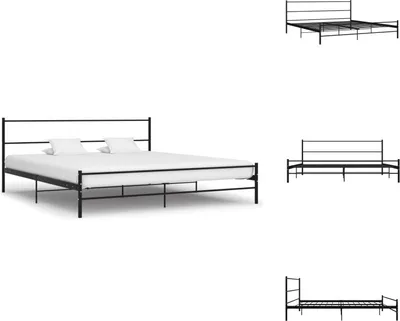 Zdjęcie produktu dla vidaXL Rama łóżka czarna metalowa 200×200 cm - Łóżka i ramy łóżek