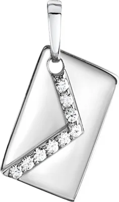 Produktbild von V Anhänger 925/- Sterling Silber 2,1cm weiß Zirkonia 371240489R