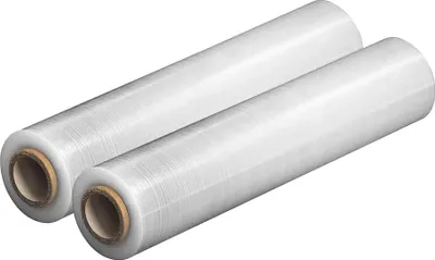 Zdjęcie produktu dla V1 Trade Przezroczysta Folia Stretch 50cm x 285m - 2 Rolki Folii do Pakowania - Folia Ochronna na Meble - Folia do Przeprowadzek