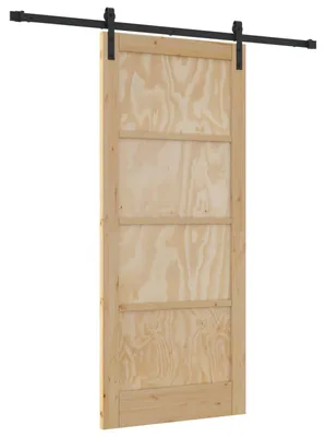 Image de Porte coulissante vidaXL, 86 x 198,5 cm, en bois massif de pin