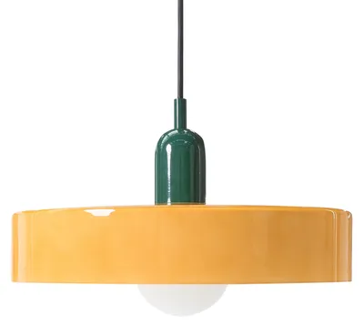 Produktbild von BELIANI Hängeleuchte Orange Glasschirm 1-Flammig Farbiges Glas mit Glaskugel Langes Kabel Modern Beleuchtung für Esszimmer Schlafzimmer Wohnzimmer