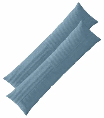 Immagine prodotto di vidaXL, 2 federe decorative, ALMELO, blu, 40 x 145 cm, tessuto cord
