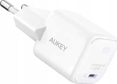 Obrázok produktu pre Nástenná nabíjačka Aukey GAN USB-C, PD 30W, biela