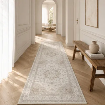 Boho-Läufer, waschbar, rutschfest, 60 x 240 cm