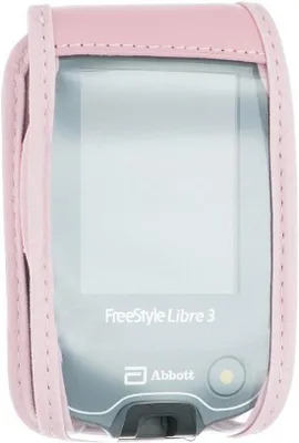 Produktbild von Famanu Leren Tasche mit Riemenclip für Freestyle Libre 1/2 und Insulinx - Rosa