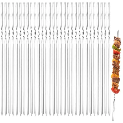 Obrázek produktu pro 30 kusů nerezových grilovacích špejlí, délka 40 cm, opakovaně použitelné