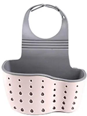 Produktbild von Handgebaarde Gootsteen mit Sponshouder - Organisator für Küche und Bad - Plankhalter mit Abflussbeutel und Sieb - Praktisches Haushaltsgerät - Kompakter Design