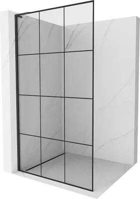 Produktbild von Mexen Kioto L Duschwand Walk-in 120 x 200 cm, schwarzes Muster, schwarz - 800-120-103-70-77