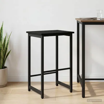 Image de Maison Exclusive - Tabouret de bar noir, imitation chêne, 40 x 32 x 64 cm, matériau composite en bois
