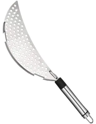 Halbrundes Edelstahl-Sieb für Töpfe, 36,5x6,5 cm, mit Griff