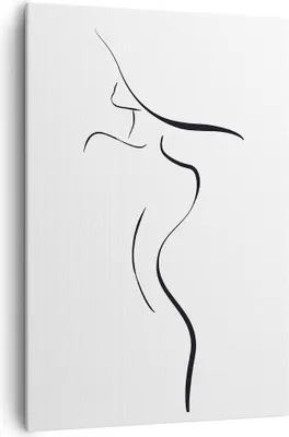 Produktbild von Bild auf Leinwand - Leinwandbild - Einteilig - Minimalismus Frau Hut - 70x100cm - Wand Bild - Wanddeko - Wandbilder - Leinwanddruck - Wanddekoration - Leinwand bilder - Wandbild - PA70x100-4908