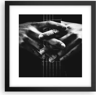 Produktbild von Gerahmtes Poster - Schwarzer Rahmen - Gitarre Musiker Musik - 30x30 cm - Wand Bild - Wanddeko - Wandbilder - Kunstposter - Wandposter - Bilderrahmen - Bilder - Kunstdruck - P2BAC30x30-4960