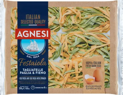 Produktbild von Agnesi Tagliatelle Paglia & Fieno Eiernudeln & Nudeln mit Spinat 250 G
