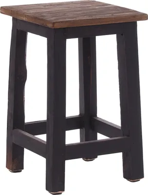 A product shot of a wooden stool.