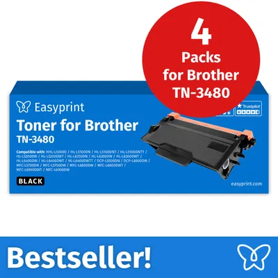 Immagine prodotto di NUOVO: Easyprint Toner per Brother TN3480, compatibile con Brother DCP-L 5500, HL-L 5000, MFC-L 5700 e altri, 4 pezzi