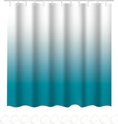 Produktbild von OKWISH Duschvorhang Wasserdicht Anti-schimmel, Waschbar Shower Curtains, Badewanne Vorhang mit Duschvorhängeringen,180 x 200cm, Blau