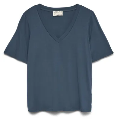 Produktbild von Vero Moda AWRITA T-Shirt, Hemd, Erwachsener, Weiblich, Grau, Navy, Grey / Midnight Navy, Einfarbig