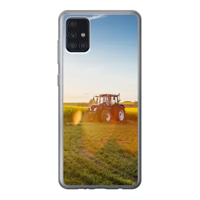 Produktbild von MuchoWow® Handyhülle Schutzhülle Hülle für Samsung Galaxy A52 5G Traktor - Gras - Sonnenuntergang Silikon Softcase Handy Hülle - Umschlag