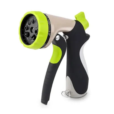 Produktbild von Bewässerungsbrause Gartenbrause, Metall Hochdruck Garten Handbrause Einstellbarer Wasserdurchfluss für Garten Bewässerung Autowaschen, Gelb
