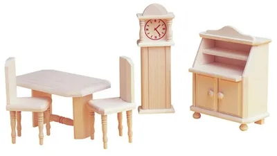 Produktbild von Möbelset für Puppenhaus, Wohnzimmer Rustikal