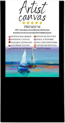 Produktbild von Leinwand auf Keilrahmen 100% Baumwolle 330 g/m² Schwarz grundiert 80X150 cm