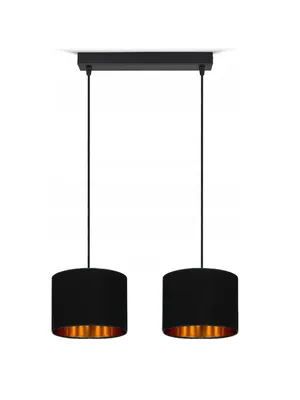 Productafbeelding van Plafondlamp zwart, lamp met stoffen kap, vintage, modern, E27, designlamp, 2-licht
