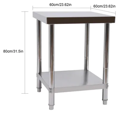 Produktbild von Arbeitstisch Küche - Edelstahl Gastronomie Tisch - Tragkraft 400 kg - Freistehend - Höhe 80 cm - Vorbereitungstisch Werkbank