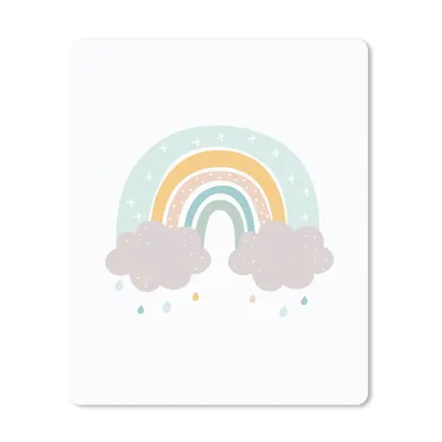 Produktbild von MuchoWow® Mauspad Mousepad Regenbogen - Wolken - Regen - Kinder - Pastell 30x40 cm - Mousepads - Maus Mat - Pad - Mausunterlage - Mausmatten