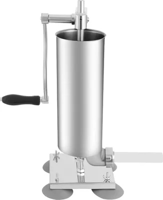 Produktbild von Wurstfüller 3 l - Manuelle Wurstmaschine - 8 Füllrohre 15–28 mm (Kunststoff/Edelstahl) - Handkurbel - Edelstahl - Silber