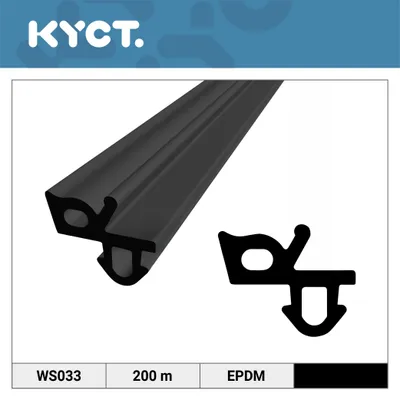 Immagine prodotto di Guarnizione per finestre e porte in EPDM nero, PVC, per finestre e porte, guarnizione in gomma, profilo di tenuta WS033, 200 m