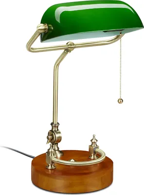 relaxdays Bankerlampe mit Zugschalter