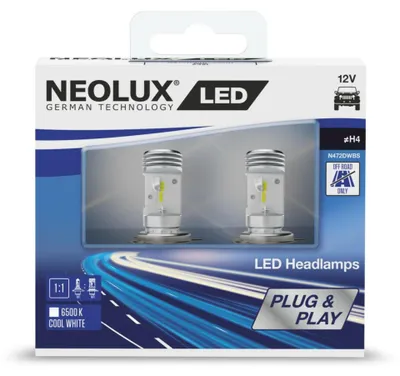 Immagine prodotto di NEOLUX H4 12V 12/12W P43t LED 6500K bianco freddo, 2 pezzi, senza omologazione ECE, N472DWBS-2SCB