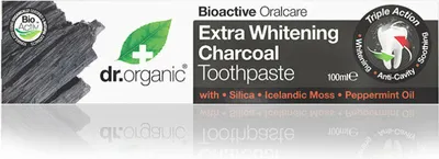 Produktbild von Dr Organic Charcoal, Aufhellende Zahnpasta, 100 ml, Erwachsene/Kinder, Paste, Glycerin, Aloe Barbadensis Leaf Juice, Sorbitol, Hydrated Silica, Aqua, Sodium Lauroyl...