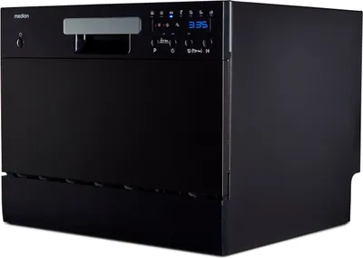 Produktbild von MEDION Tischgeschirrspüler DWT 60 (6 Gedecke Fassungsvermögen, 7 Reinigungsprogramme, LED Anzeige, 47 dB, MD37496) schwarz