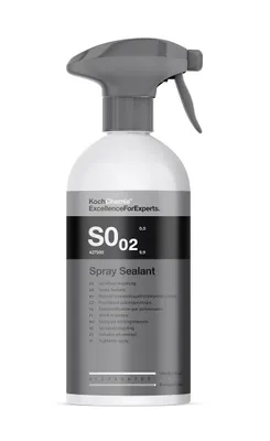 A spray bottle of Koch Chemie Spray Sealant S0.02 on a white background.