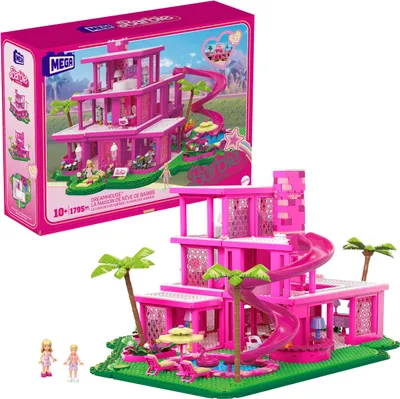 Image de MEGA Barbie film jouet de construction pour adultes, reproduction de villa de rêve avec 1.795 pièces, petites poupées Barbie et Ken et accessoires, pour collectionneurs