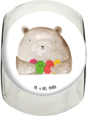 Produktbild von Mr. & Mrs. Panda Teedose Bär Gefühl L 870ml - Weiß - Geschenk, Durchgedreht, Bonboniere, Verrückt, Wahnsinn, Süßigkeiten Glas, Vorratsdose, Teddy, Kaffeedose