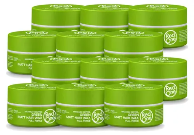 Zdjęcie produktu dla 12 sztuk żelu/wosku do stylizacji włosów Red One Aqua Hair Gel Wax w kolorze zielonym - pojemność 150 ml - zestaw ekonomiczny