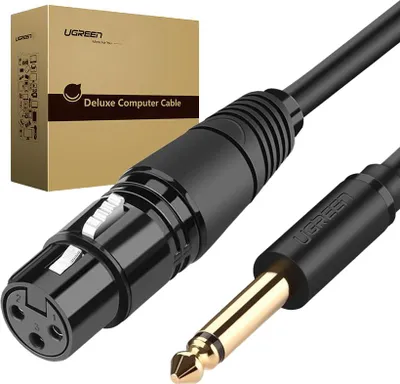 Zdjęcie produktu dla Ugreen kabel audio przewd mikrofonowy do mikrofonu XLR (eski) - 6,35 mm jack (mski) 3 m (AV131)