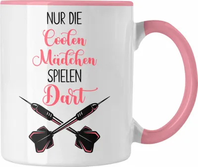 Produktbild von Trendation - Nur Die Coolen Mädchen Spielen Dart Tasse Geschenk Frauen Darts-Spielerin Geschenkidee (Rosa)