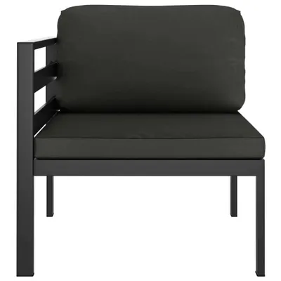 Produktbild von vidaXL Modular-Sofa-Eckteil 1 Stk. mit Kissen Aluminium Anthrazit