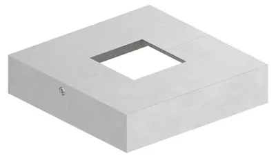 Produktbild von Abdeckrosette, geteilt, mit Lochung 40 x 40 mm, Edelstahl, 109 x 109 mm