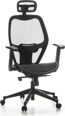 Obrázek produktu pro hjh OFFICE Profesionální kancelářská židle AIR-PORT Ergonomická kancelářská židle se sklopnými područkami Mesh černá Otočná židle do kanceláře, domácnosti
