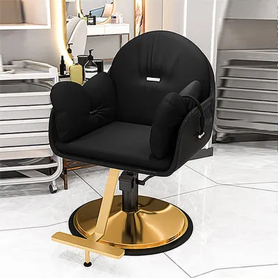Produktbild von 360Home Friseurladen Haarsalon Schmink Friseur hocker sessel Drehstuhl Kosmetikhocker Schwarz-Schwarz-gold
