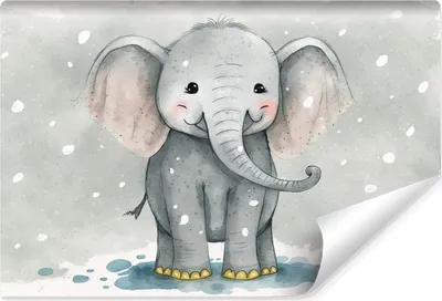 Produktbild von Muralo Selbstklebende Fototapete für Kinderzimmer ELEFANT Tier Aquarell Br. 520cm x Hö. 318cm